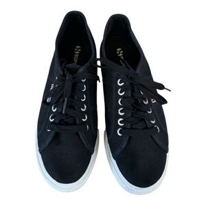 Superga 2790 Platform Canvas Sneakers Black White Men’s 8 Women’s 9.5 Casual